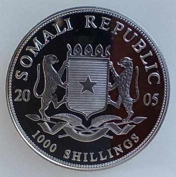 Preview: Somalia Elefant 1 Unze Silber 2005 stgl